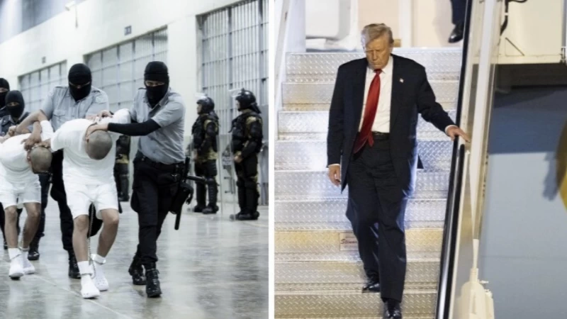 טראמפ מימין, וחברי הכנופיה משמאל